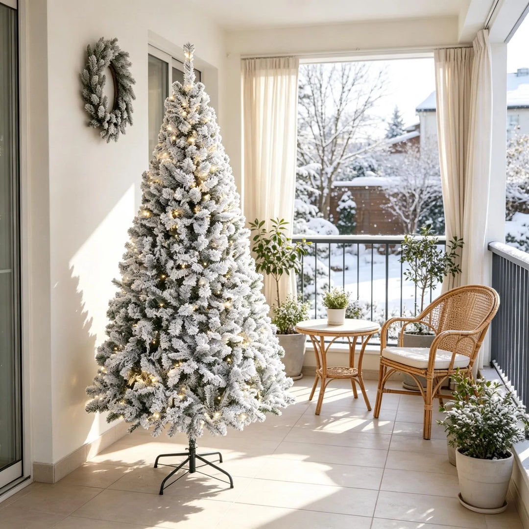 Flocked Fraser fir Christmas tree 6 ft