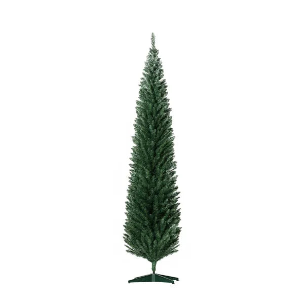 Tall slim green pencil Christmas tree