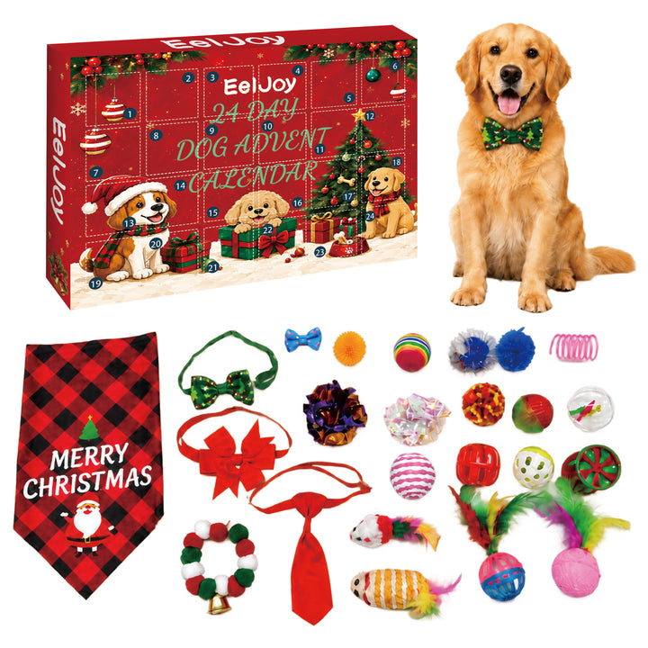 Christmas advent calendar box for dogs with toys