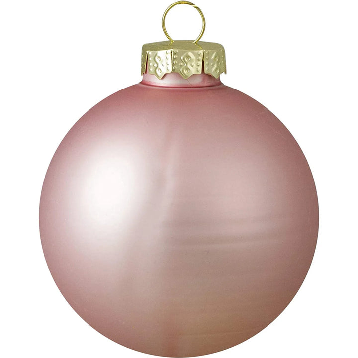 Pink shiny and matte glass ball ornaments