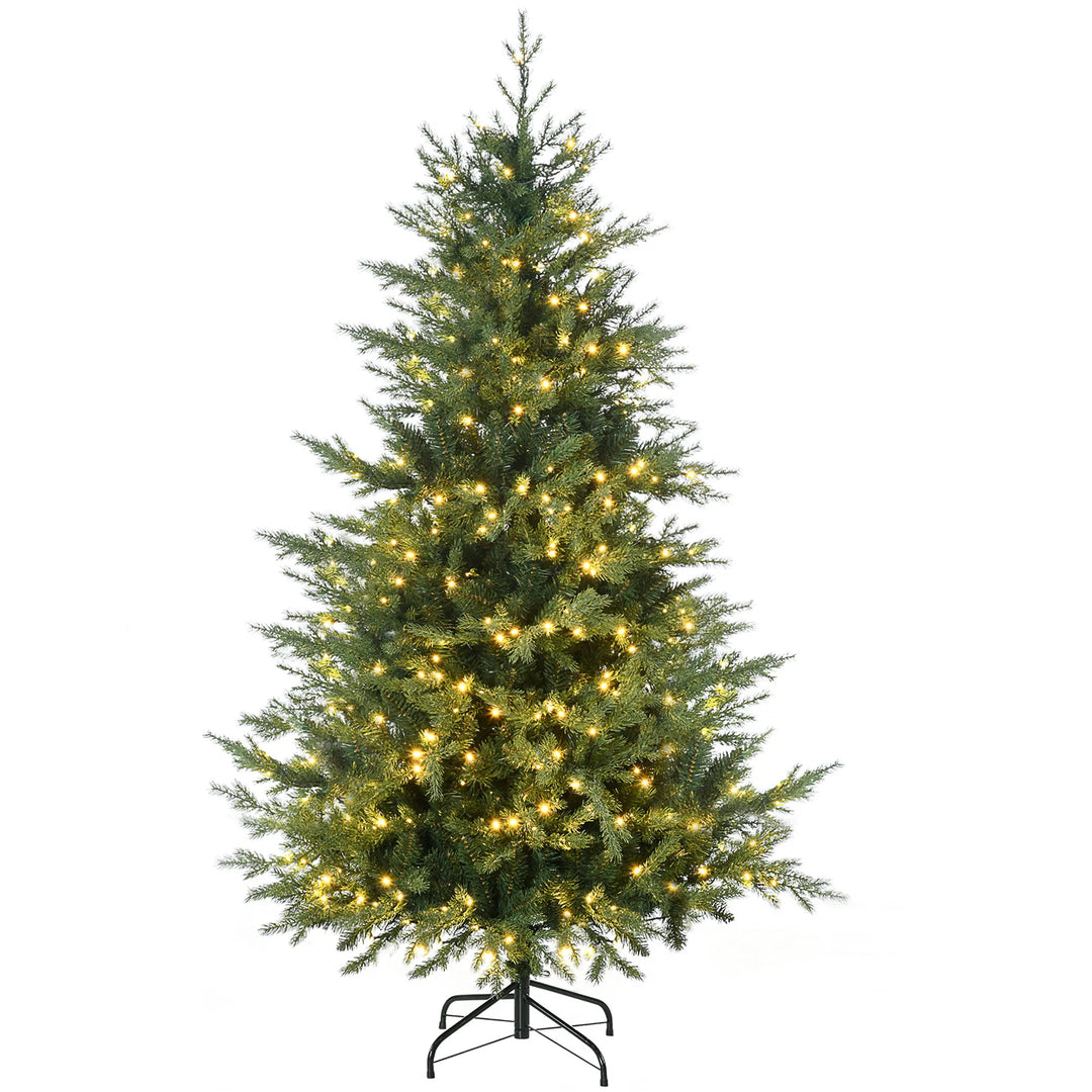 Realistic pre-lit fir tree with warm lights