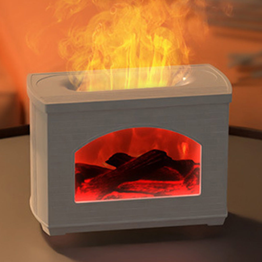 Simulated Fireplace Humidifier with Flame Effect and Oil Diffuser