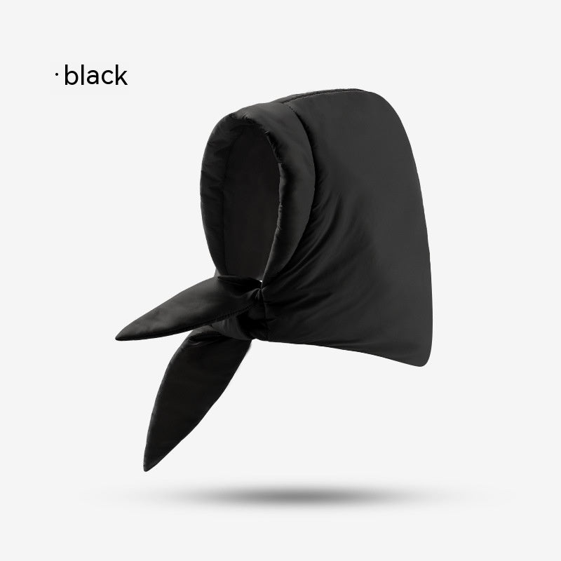 Black padded trapper hat with ear flaps