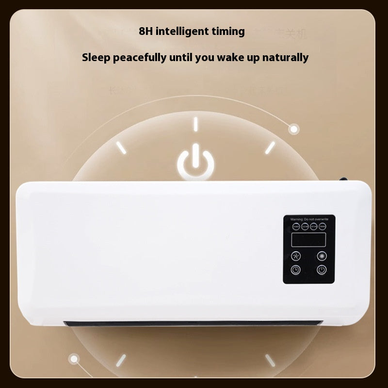 White wall-mounted warm air heater with towel rail