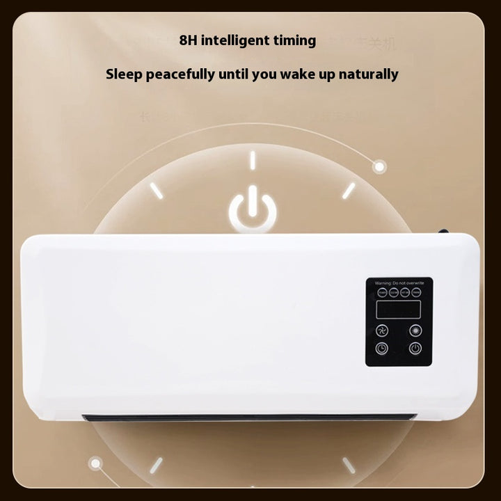 White wall-mounted warm air heater with towel rail