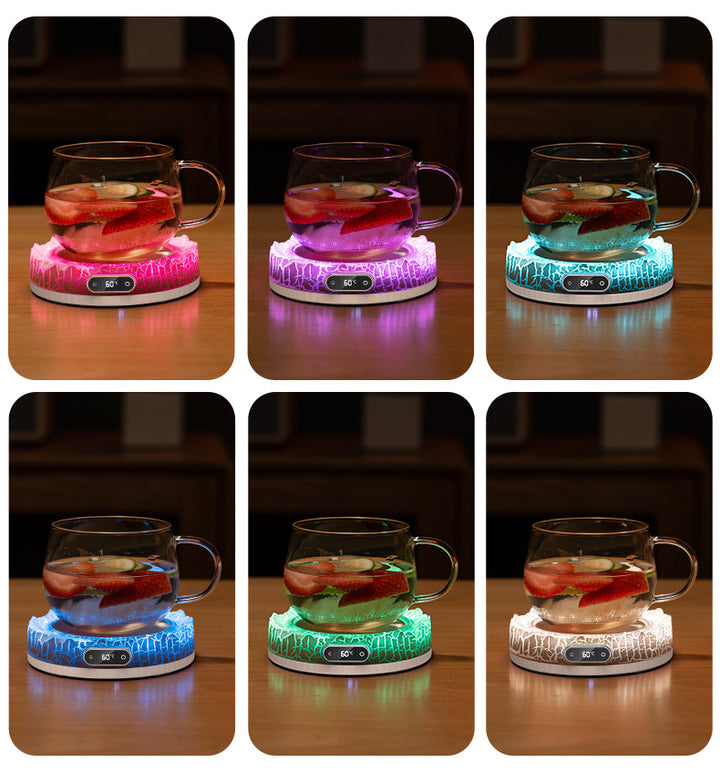 Black volcano mug warmer with colored light