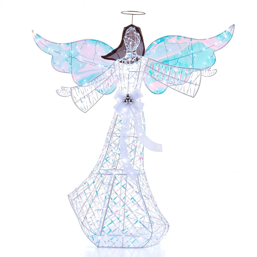 Lighted iridescent Christmas angel figure