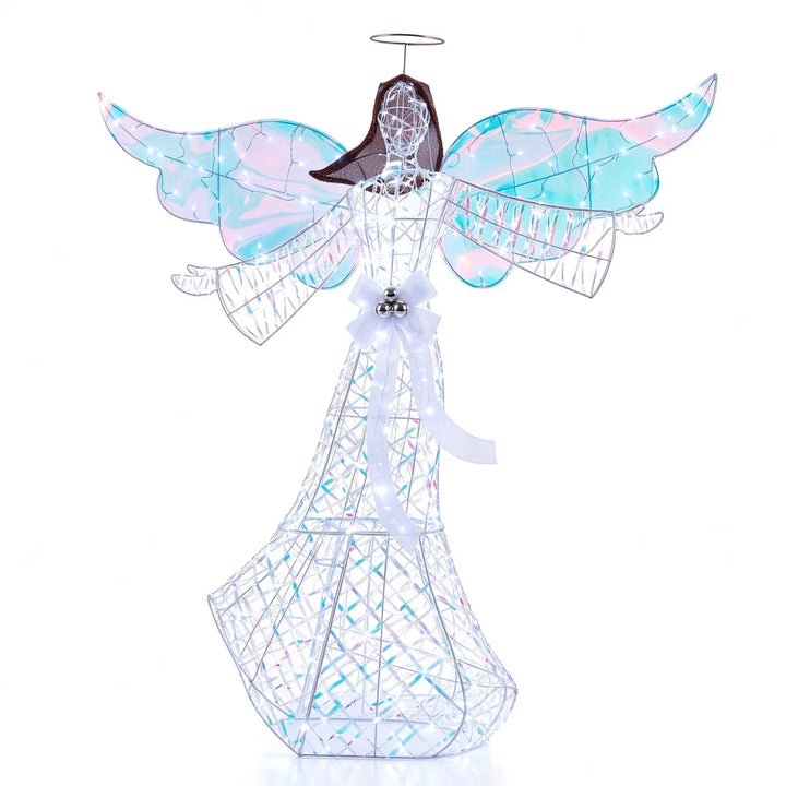 Lighted iridescent Christmas angel figure