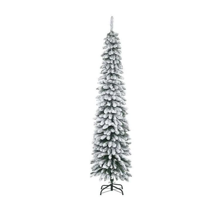 Slim snow flocked pencil Christmas tree