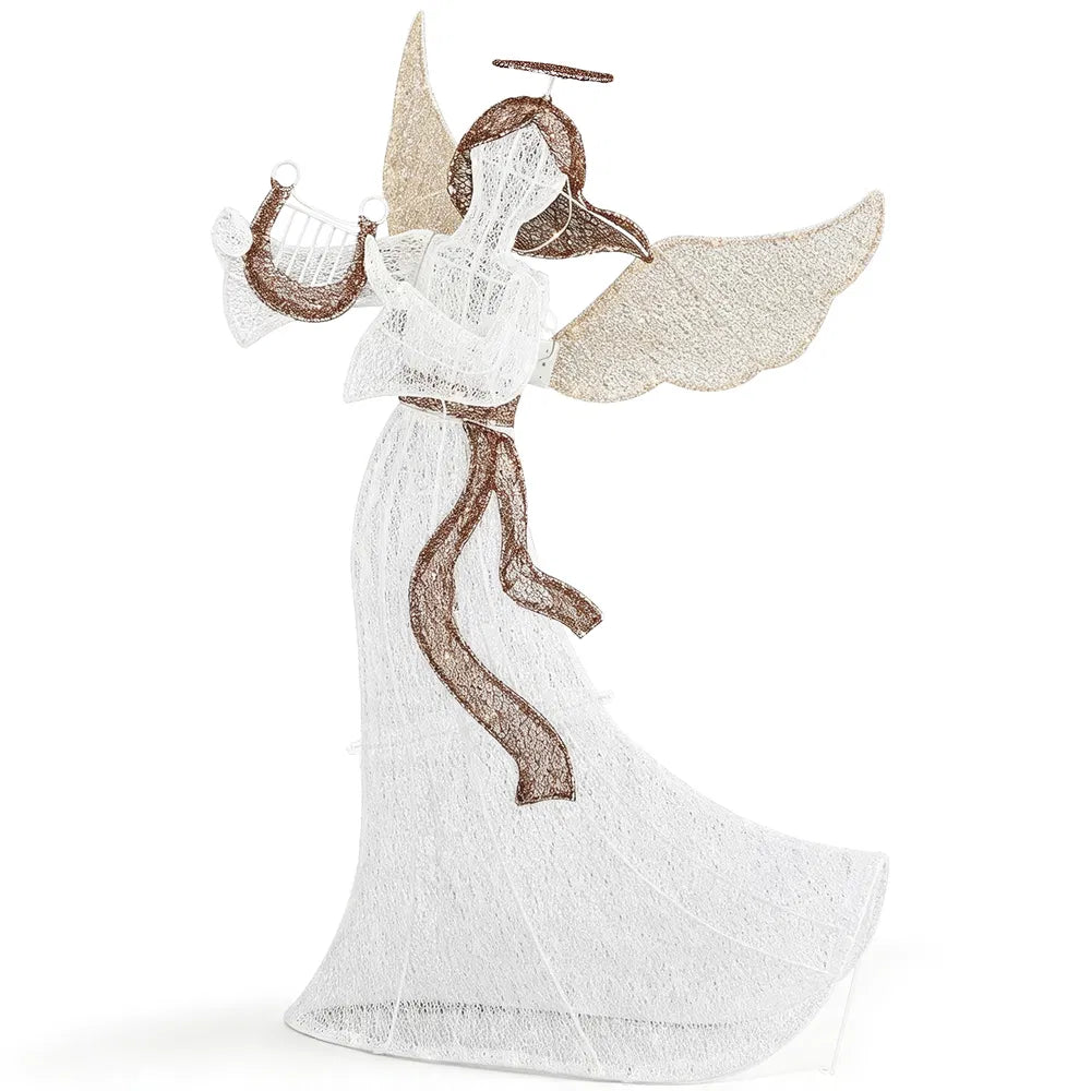 White fabric Christmas angel with lights