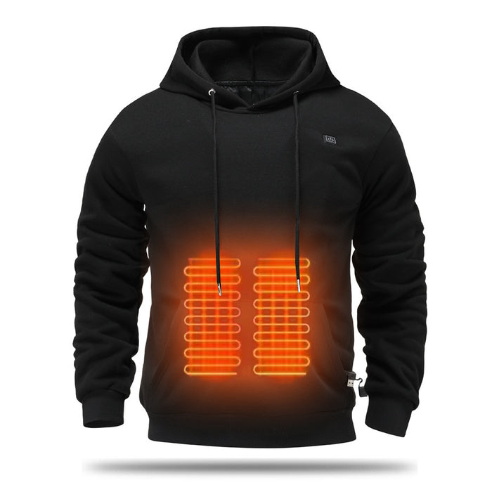 Heat Grove Men's USB Heated Hoodie with Fleece Lining