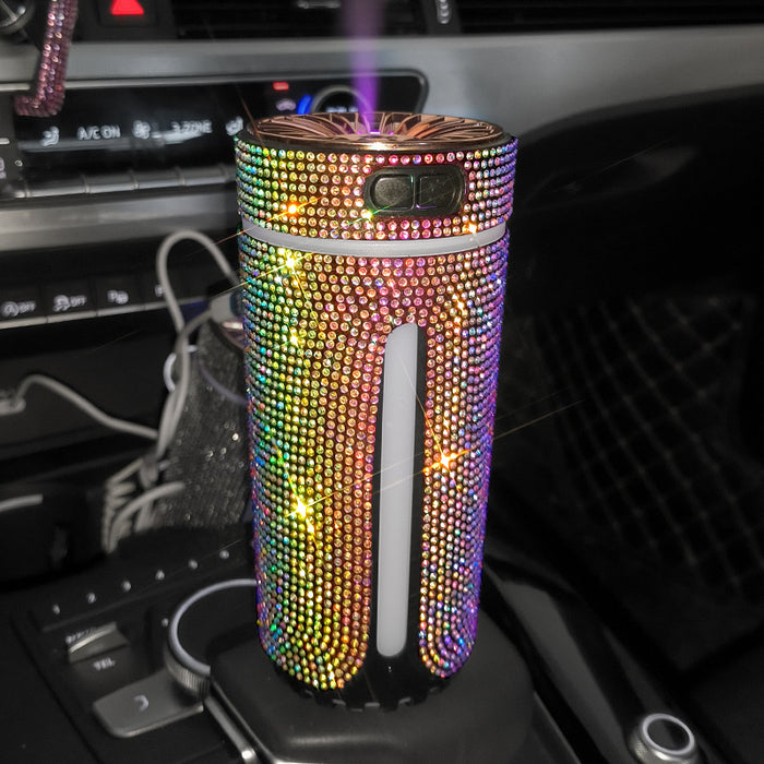 Heat Grove Rhinestone Car Diffuser with Color Mood Light