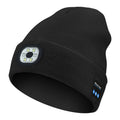 Knit beanie with front LED light