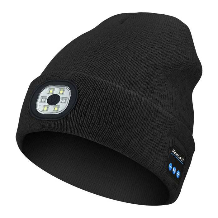 Heat Grove LED Headlamp Beanie with Bluetooth Music