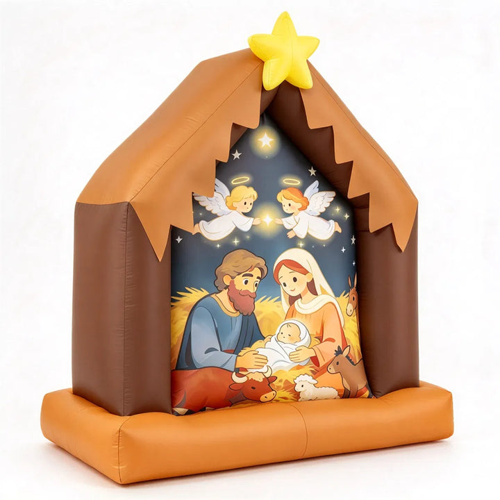Inflatable nativity scene with Holy Family