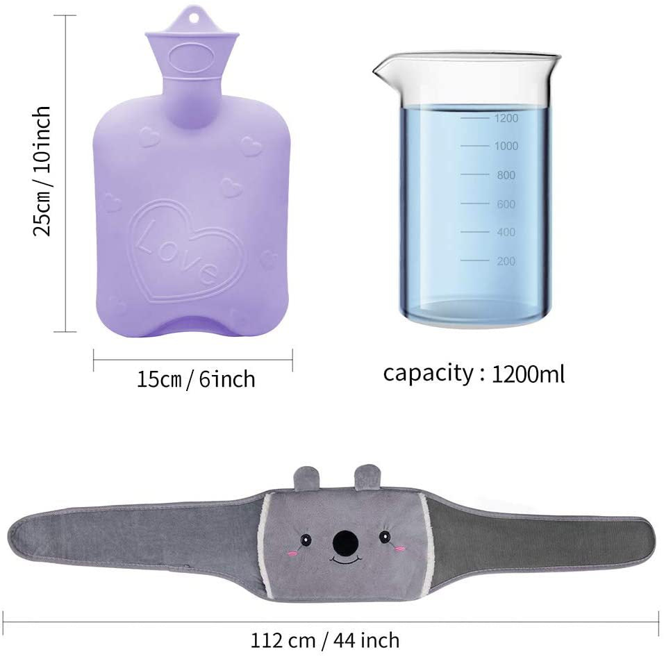 Large Animal Hot Water Bottle with Removable Washable Cover