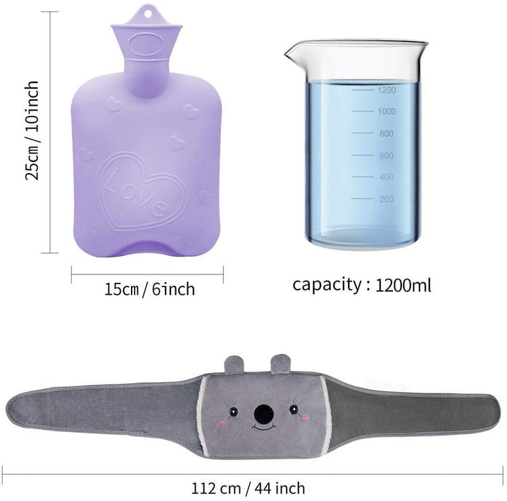 Large Animal Hot Water Bottle with Removable Washable Cover