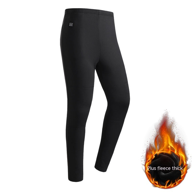 Black heated thermal underwear set with USB cable