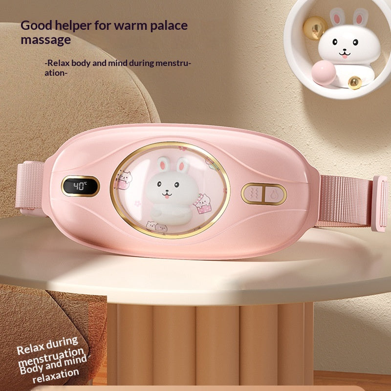 Pink bunny-face warming belt on a waist strap