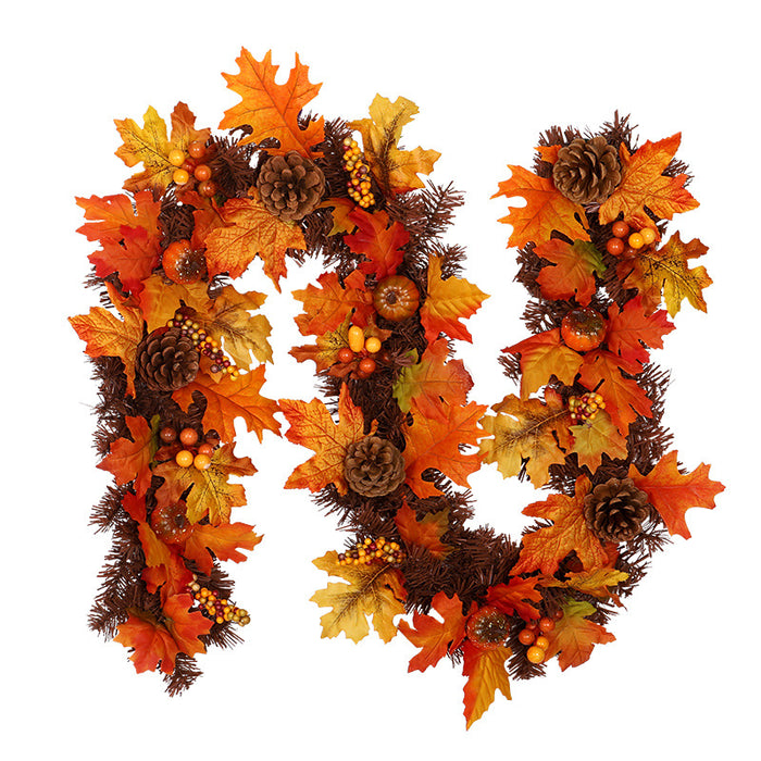 Heat Grove Fall Maple Leaf Garland with Pine Cones and Berries