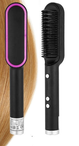 Heat Grove 2-in-1 Straightener Brush and Hot Comb, 10 Heat Levels