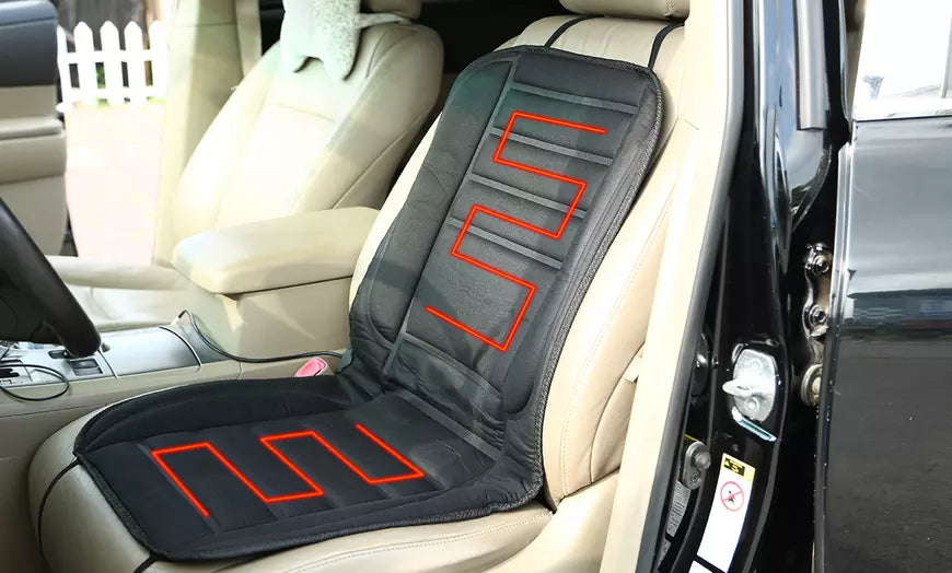 HeatRide Heated Car Seat Cushion – 12V Memory Foam Seat and Back Heating