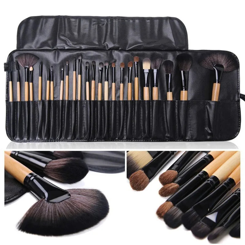 24-piece makeup brush set in pouch
