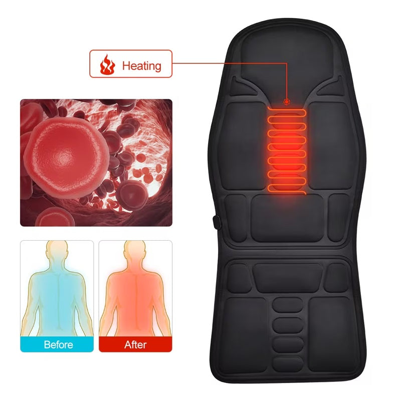 Heated Massage Chair Pad with 7 Motors for Home &amp; Car – Heat Grove