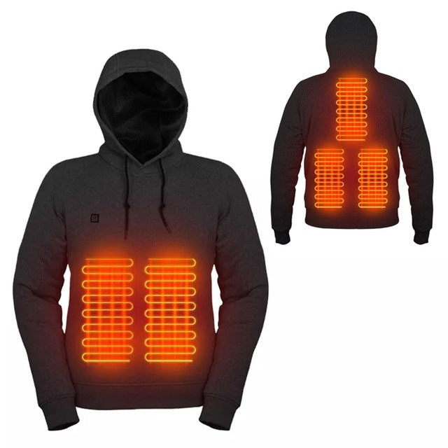 Heat Grove USB heated hoodie in lightweight fleece – 3 heat levels