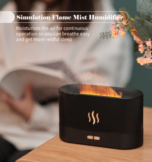 Ultrasonic Flame Light Aroma Diffuser with 7-Color Mist