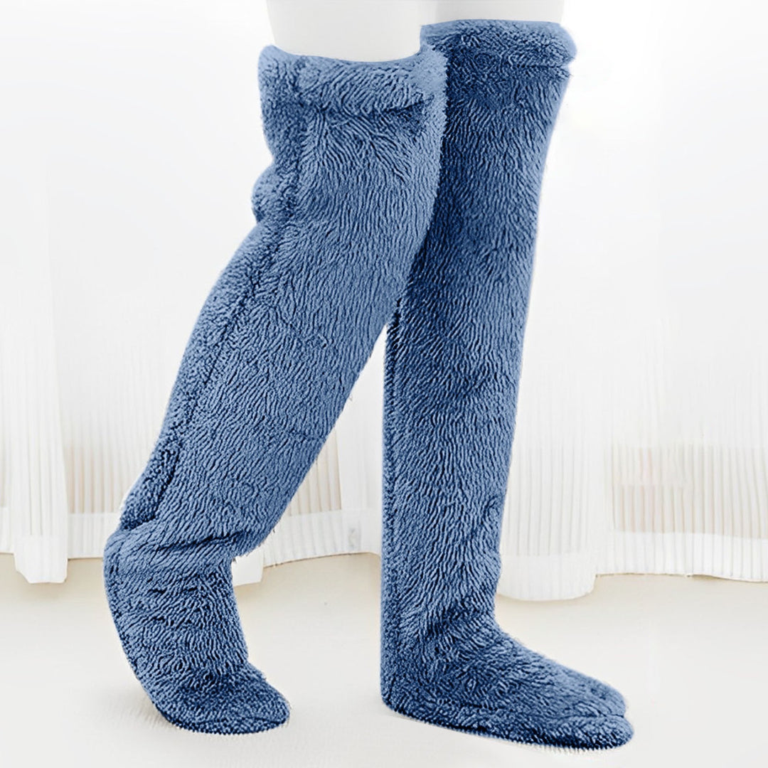 Fluffy over-the-knee plush leg socks