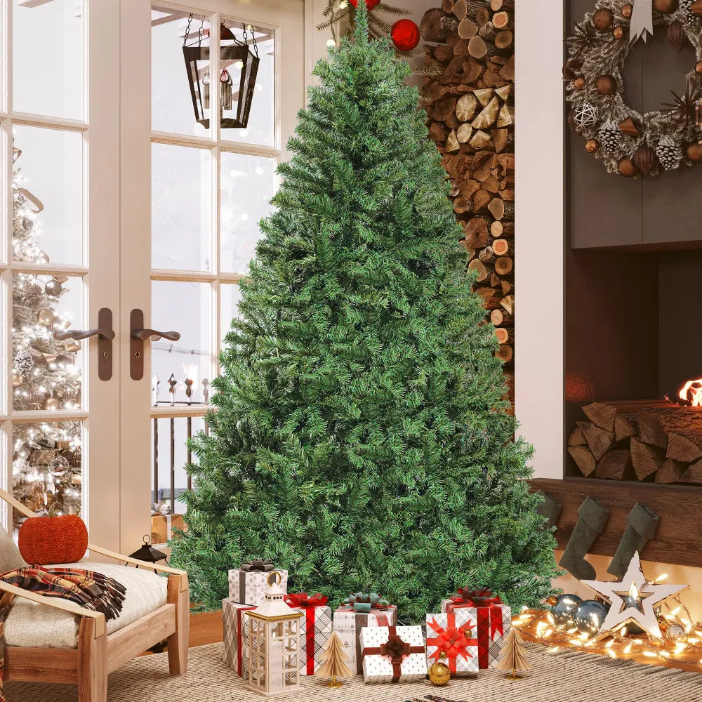 Full green spruce Christmas tree