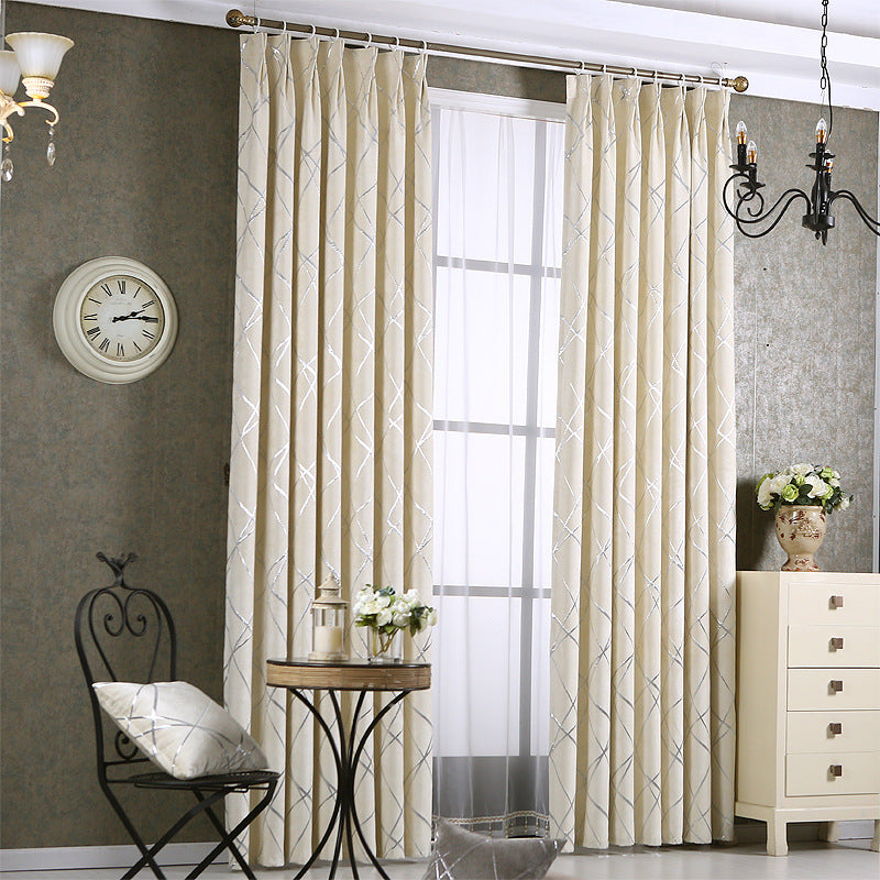 Grey chenille blackout curtain panel