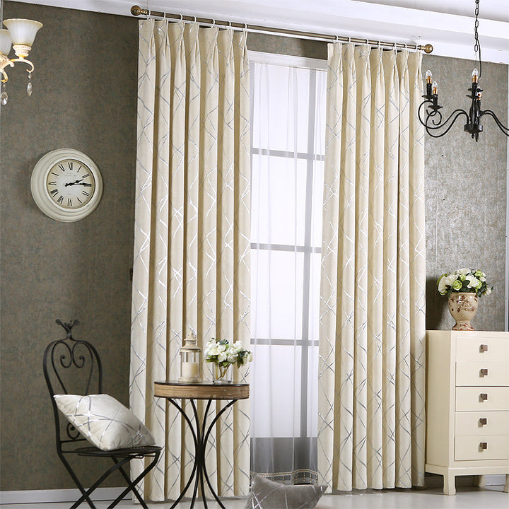 Grey chenille blackout curtain panel