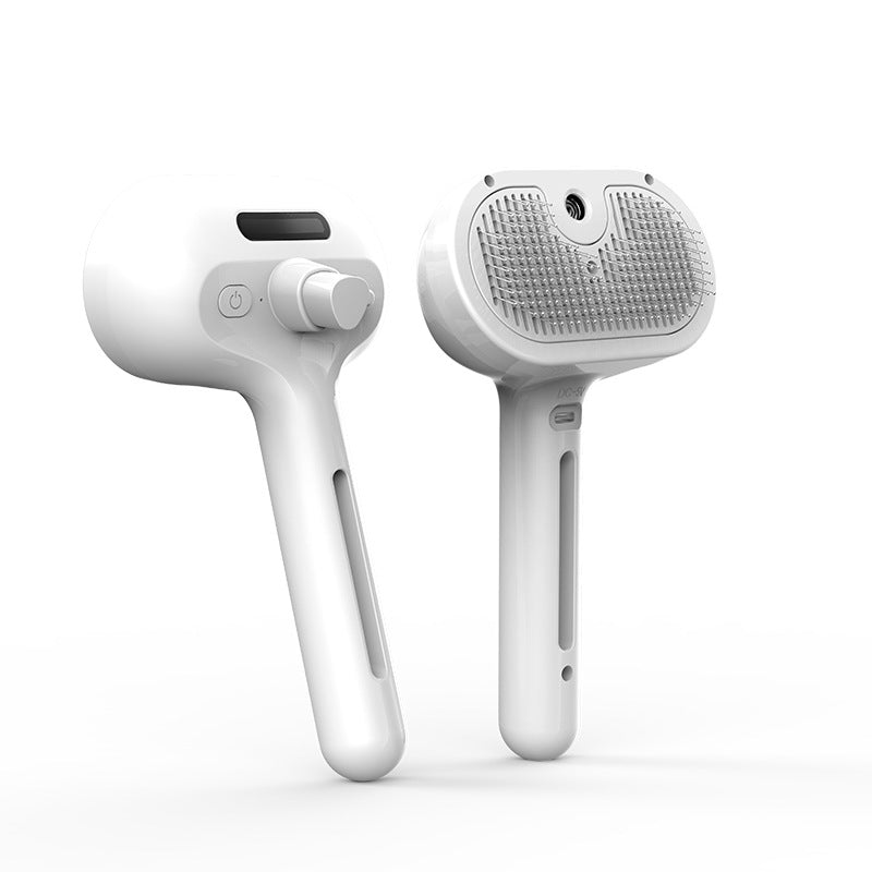 Self-cleaning pet brush with mist spray