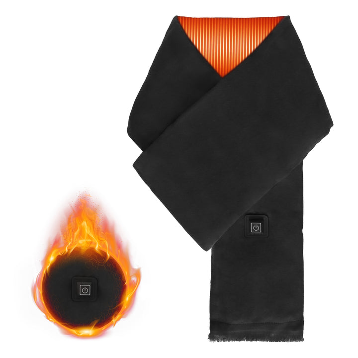 Camel heated wrap scarf around neck