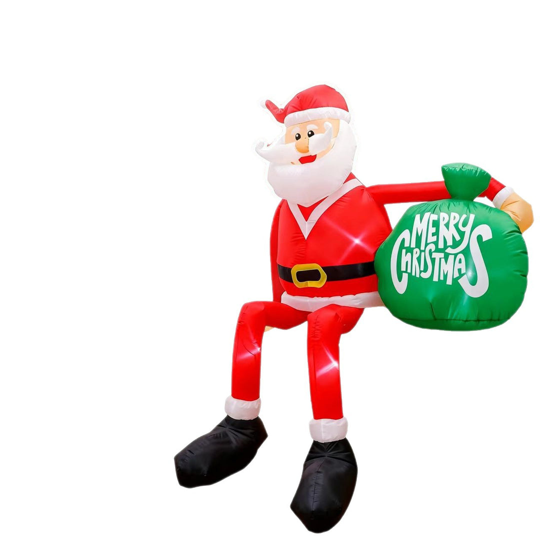 Giant inflatable Santa Claus with gift sack