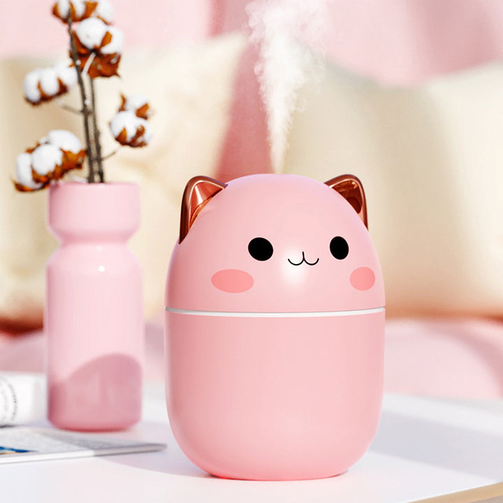 Cute Cat Air Humidifier, Ultra-Silent USB for Bedroom and Car
