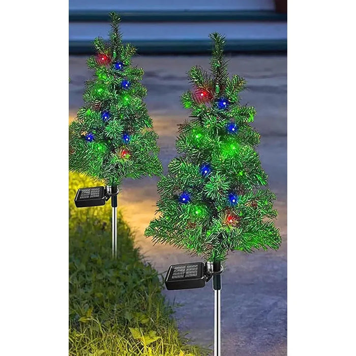 Heat Grove Solar Christmas Tree Stake Lights for Garden Paths