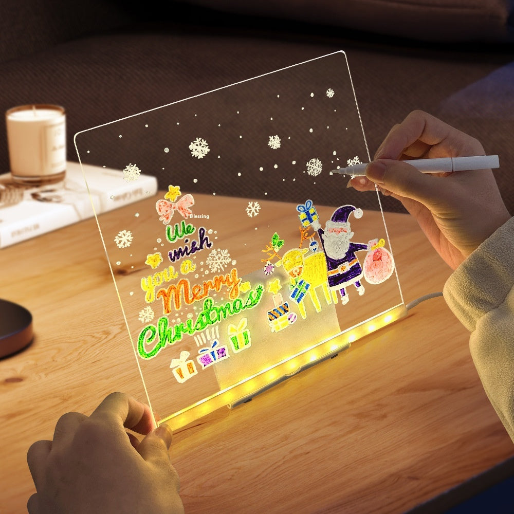 Glowing acrylic LED drawing board