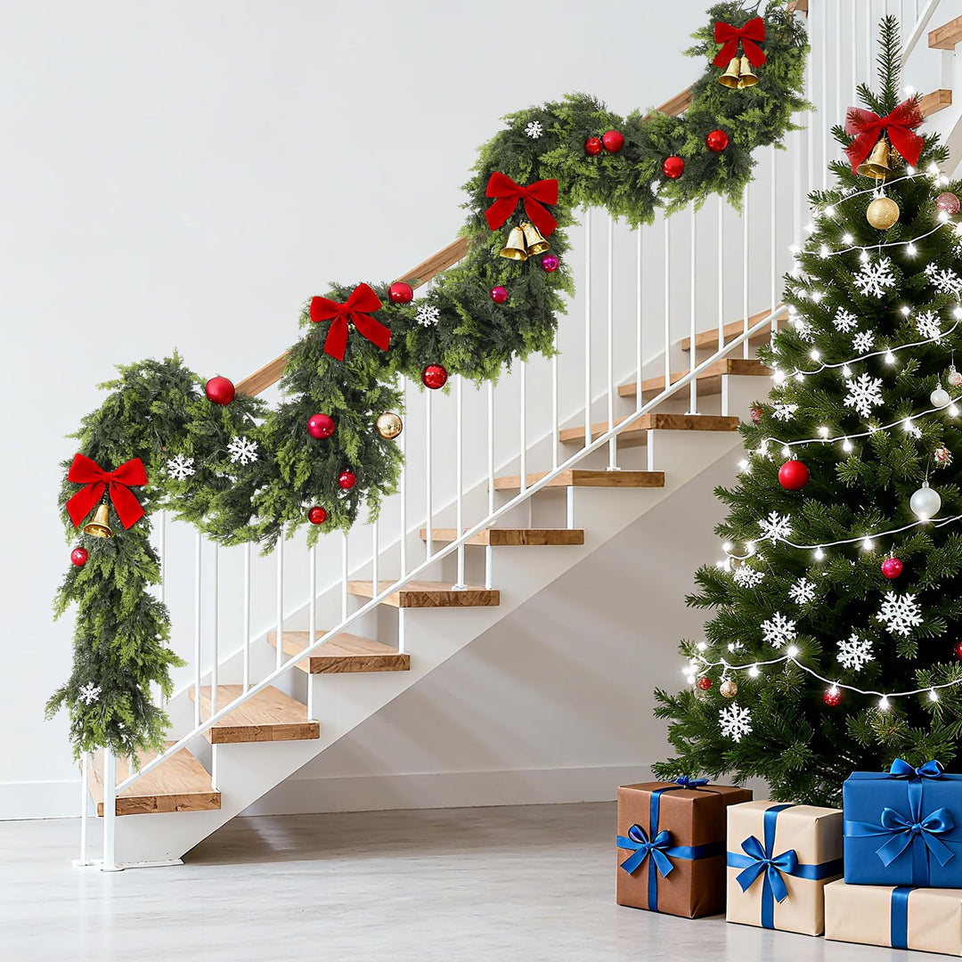 Green artificial Norfolk pine garland