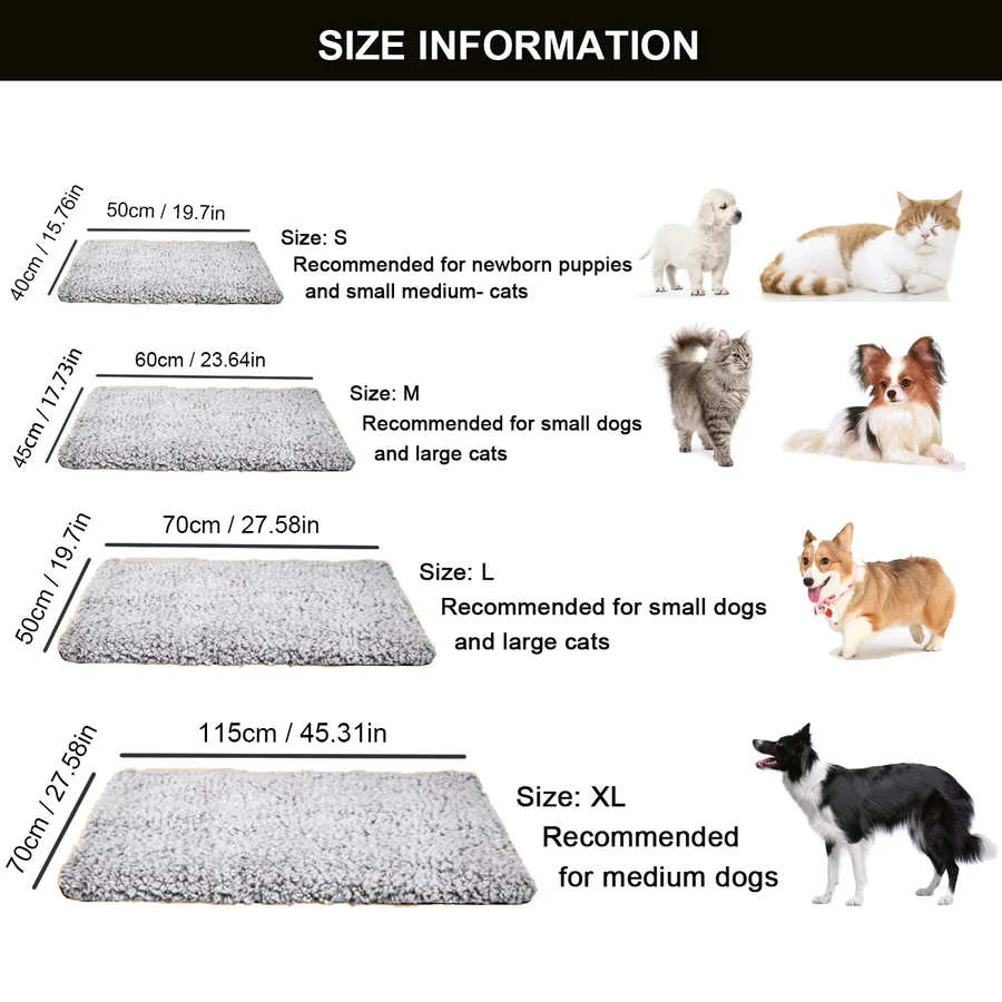 Self-Warming Pet Pad for Cats and Dogs, No Outlet Needed