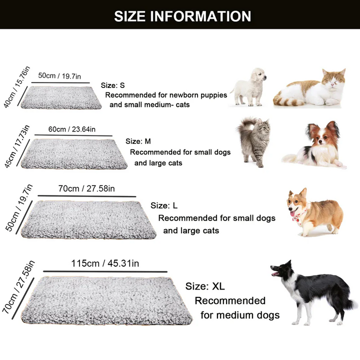 Self-Warming Pet Pad for Cats and Dogs, No Outlet Needed