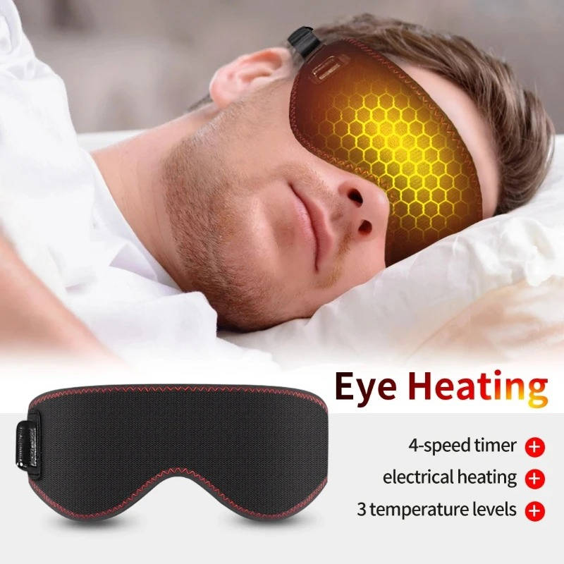 USB Heated Eye Mask With 3 Heat Levels and Auto Shutoff