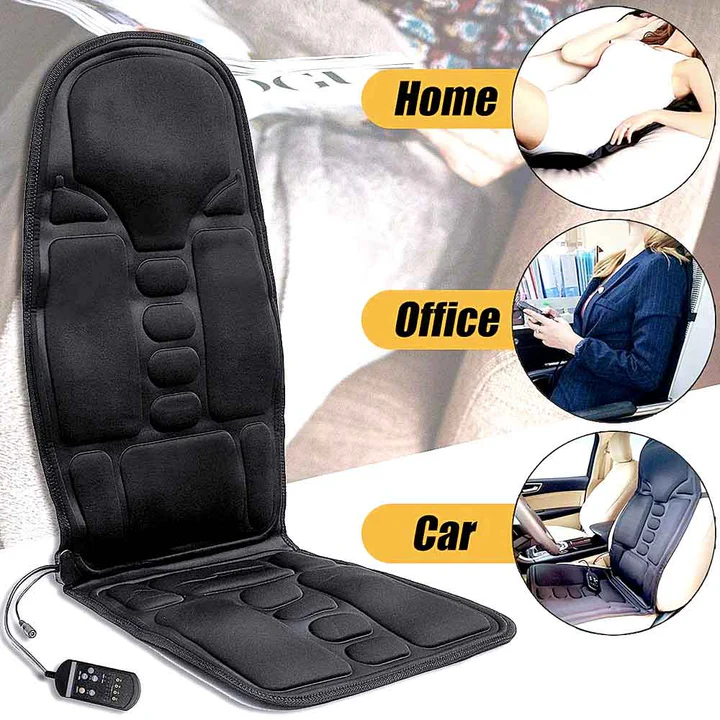 Heat Grove™ Massage Seat Cushion with Heated Neck Pillow and Remote