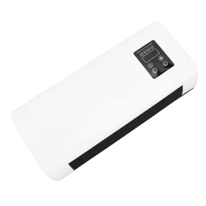 White wall fan heater with towel rail