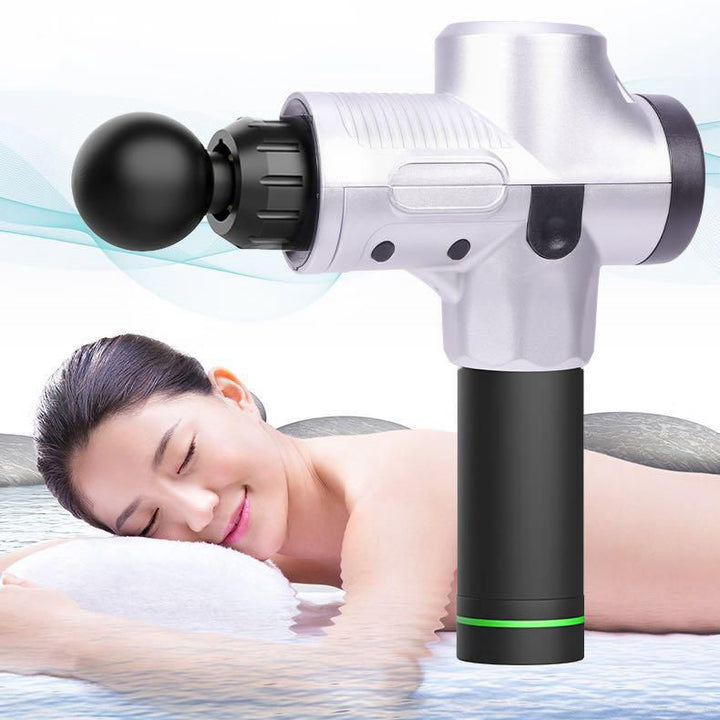 Massage gun with LCD screen and heads