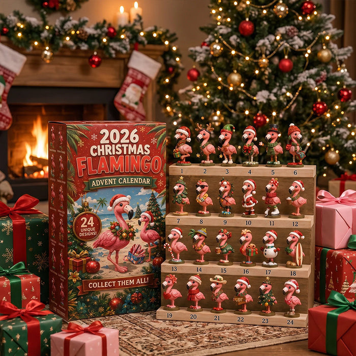 Heat Grove Flamingo Advent Calendar with 24 Festive Figures