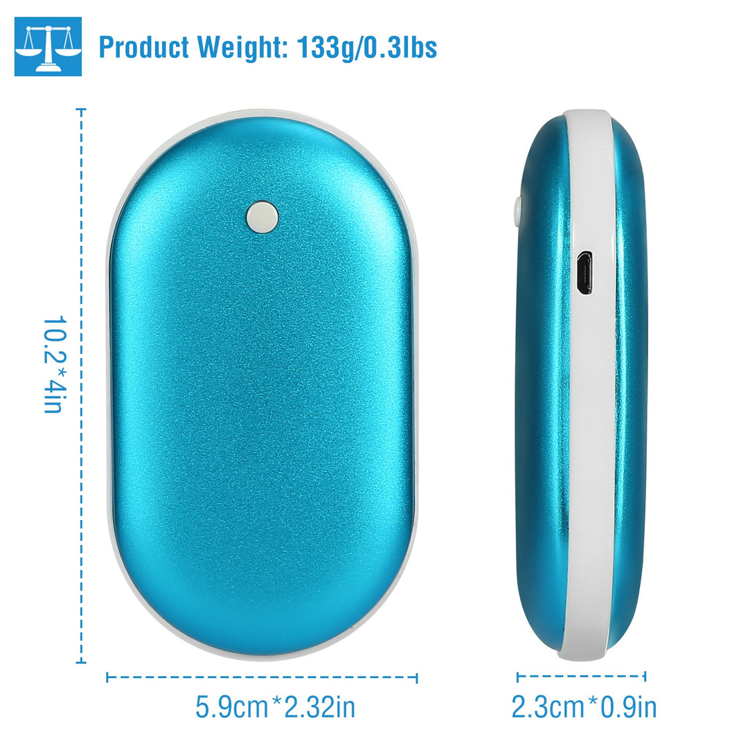Rechargeable Hand Warmer Power Bank, 5000 mAh Double-Sided
