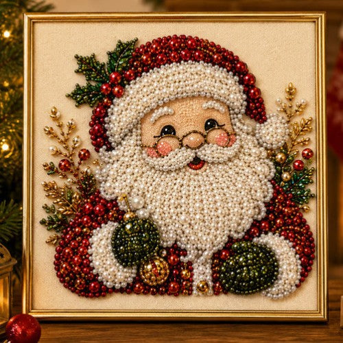 Christmas pearl diamond painting of Santa
